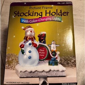 Vintage Christmas Stocking Holder-Picture Frame-Color Changing-2007 Circa-NEW…